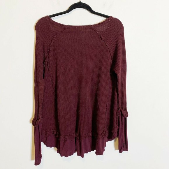 Free People Laguna Thermal Waffle Knit Slouchy Top - Picture 3 of 8